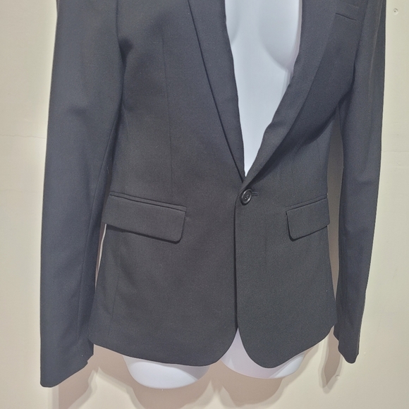 ASOS Black One Button Blazer Jacket Size 2 - Picture 4 of 8